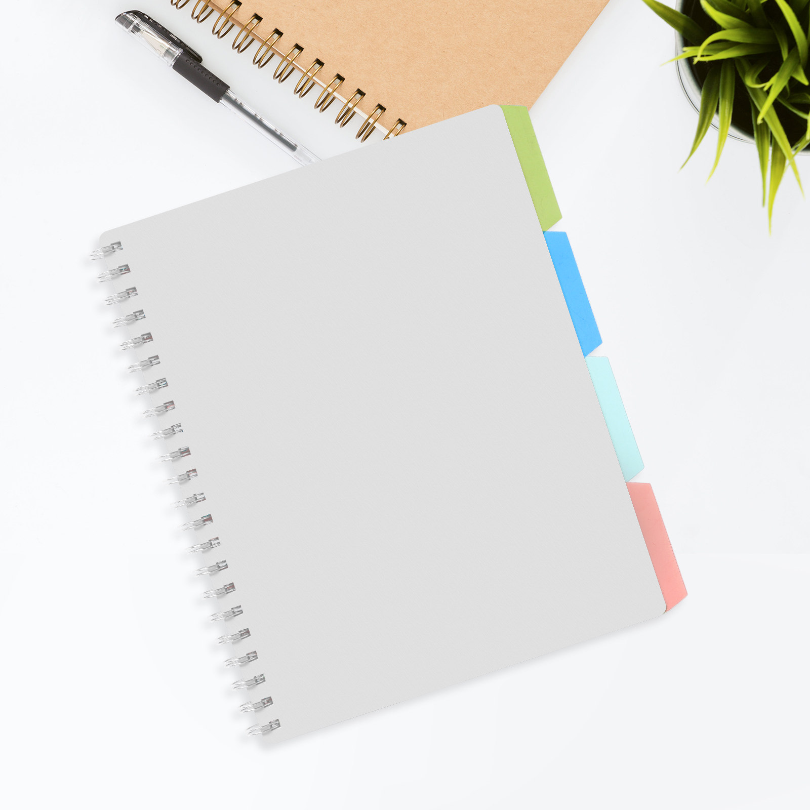 Tab Divider A4 - ชุดแบ่งหน้ากระดาษโน้ตพลาสติกแข็งแรง 4 ชุด พร้อมแถบแบ่ง A4 สำหรับสมุดโน้ตแบบแยกแผ่น