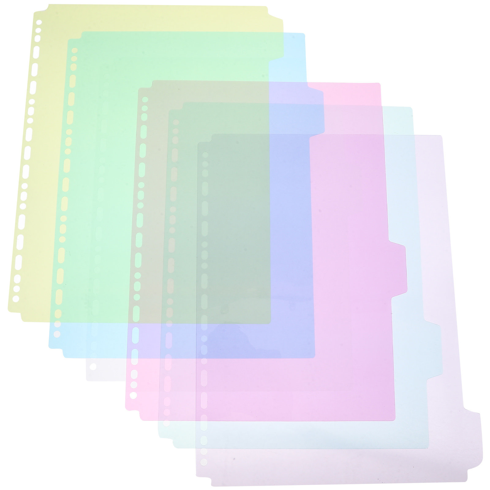 Tab Divider A4 - 6 ชิ้น แผ่นคั่นแฟ้มแบบมีแถบ ขนาด A4 แผ่นคั่นหน้าสำหรับแฟ้มห่วง