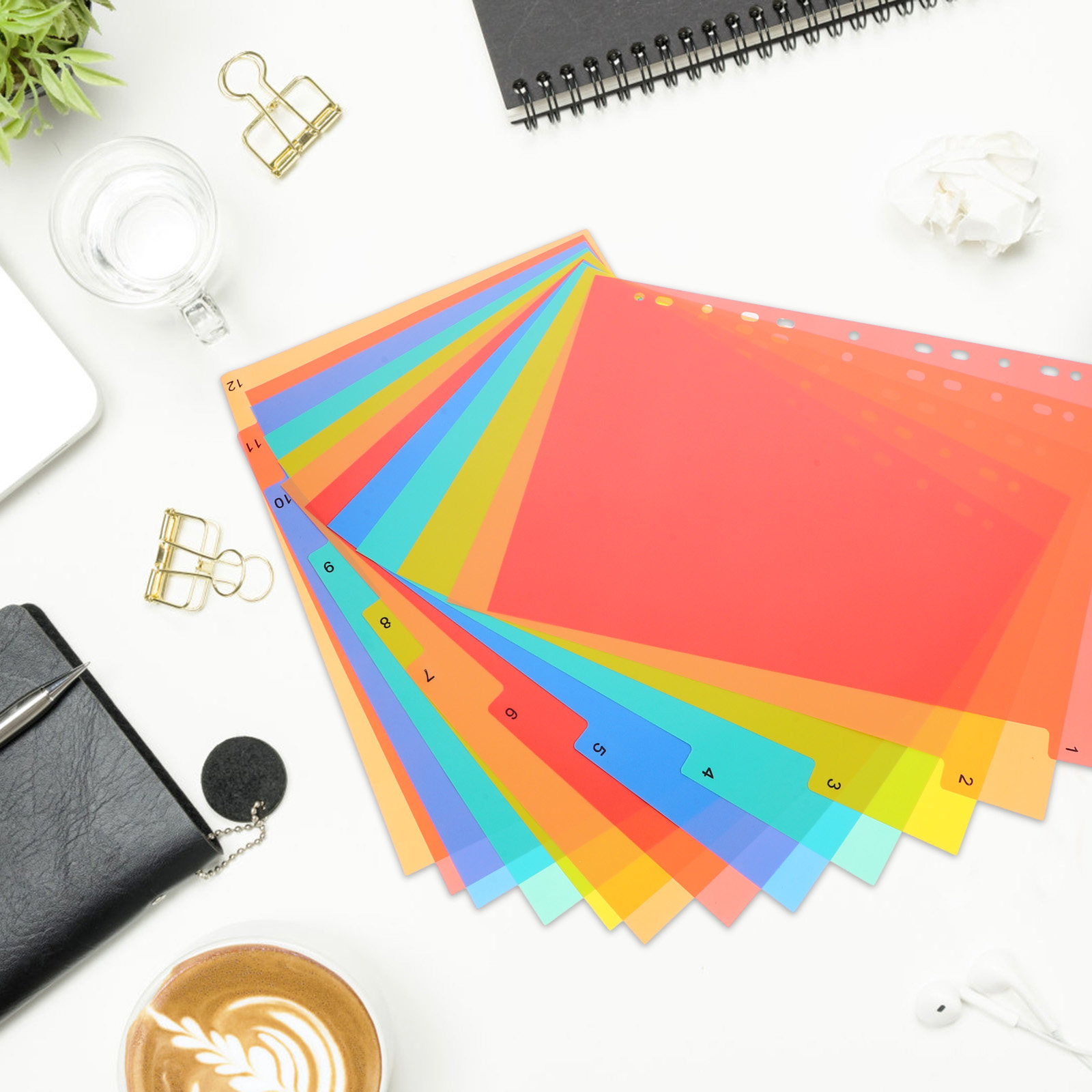 12 ชิ้น แผ่นคั่นหน้า A4 11 รู  - Tab Divider A4 บทวิจารณ์และราคา