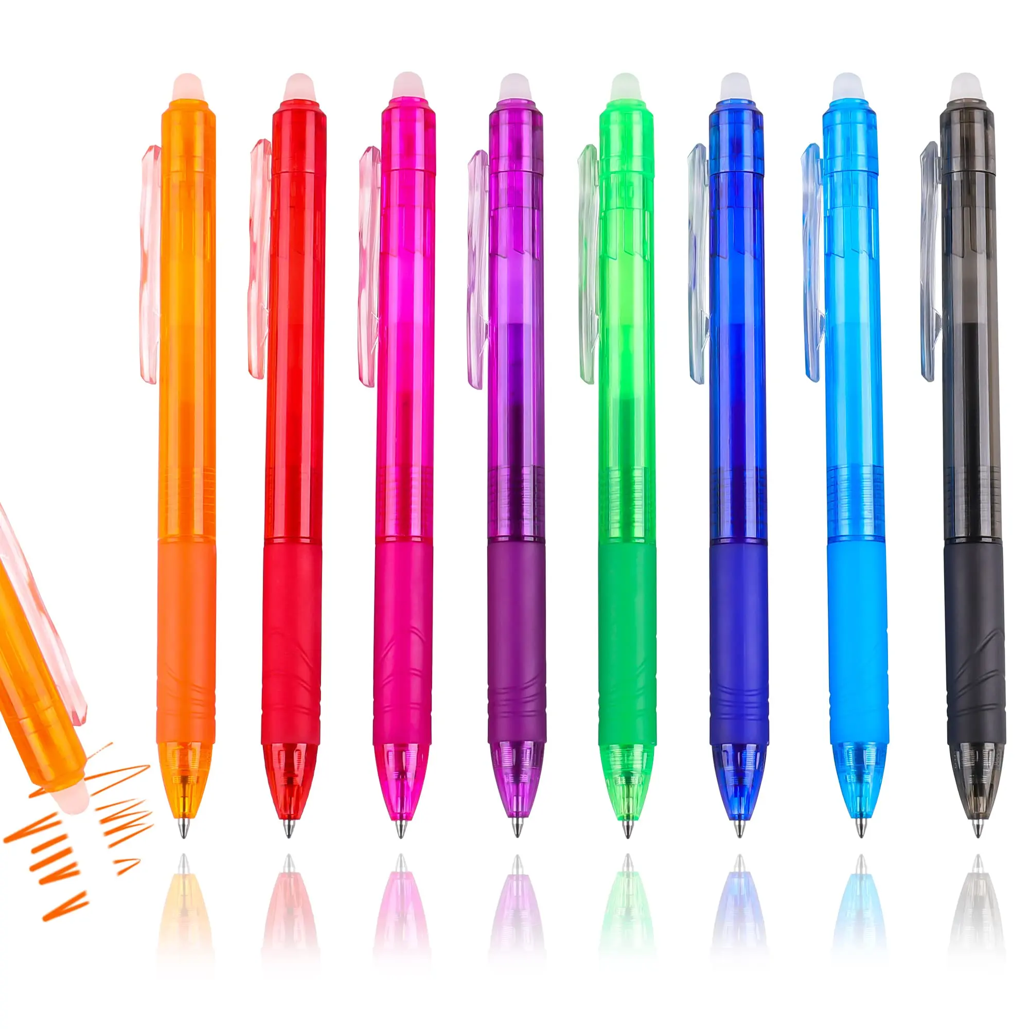 8 สี 0.7mm Magic Retractable E - Pilot Pen Frixion บทวิจารณ์และราคา