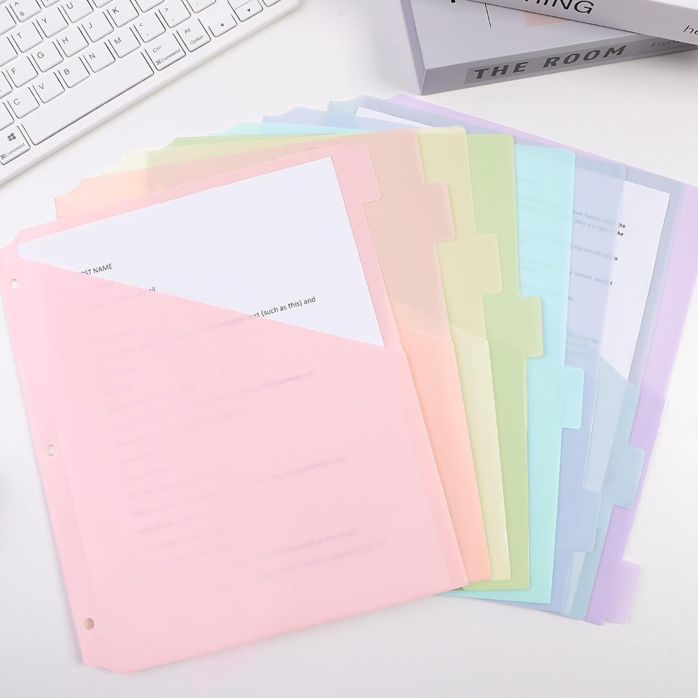 8 ชิ้น แผ่นแบ่งแฟ้ม A4 สีพาสเท - Tab Divider A4 บทวิจารณ์และราคา