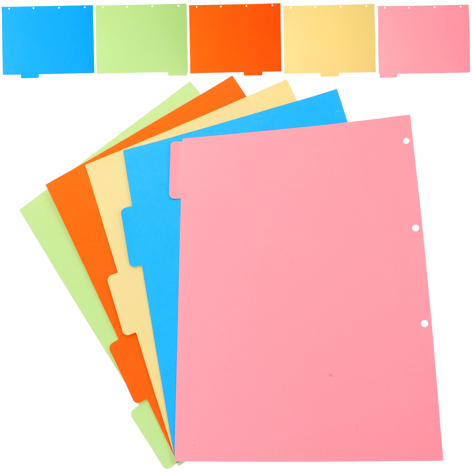 2 ชุด แผ่นแบ่งหน้าสี 4 รู ขนาด - Tab Divider A4 บทวิจารณ์และราคา